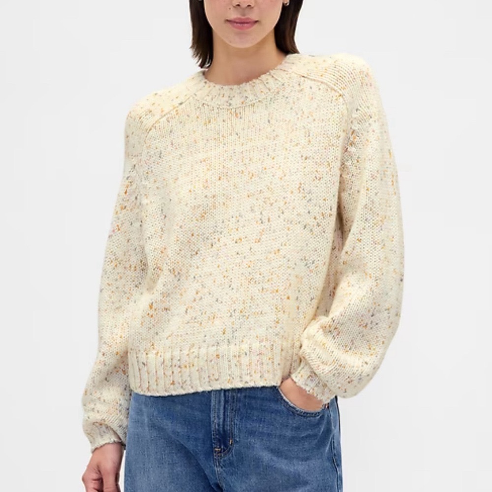 GAP Cream Speckled Knit Sweater - Women's